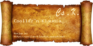 Csollán Klaudia névjegykártya