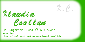 klaudia csollan business card